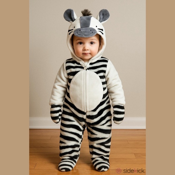 Coco Village Other - Coco Village Zebra costume - Zozo onesie with hood and mitts size 2T